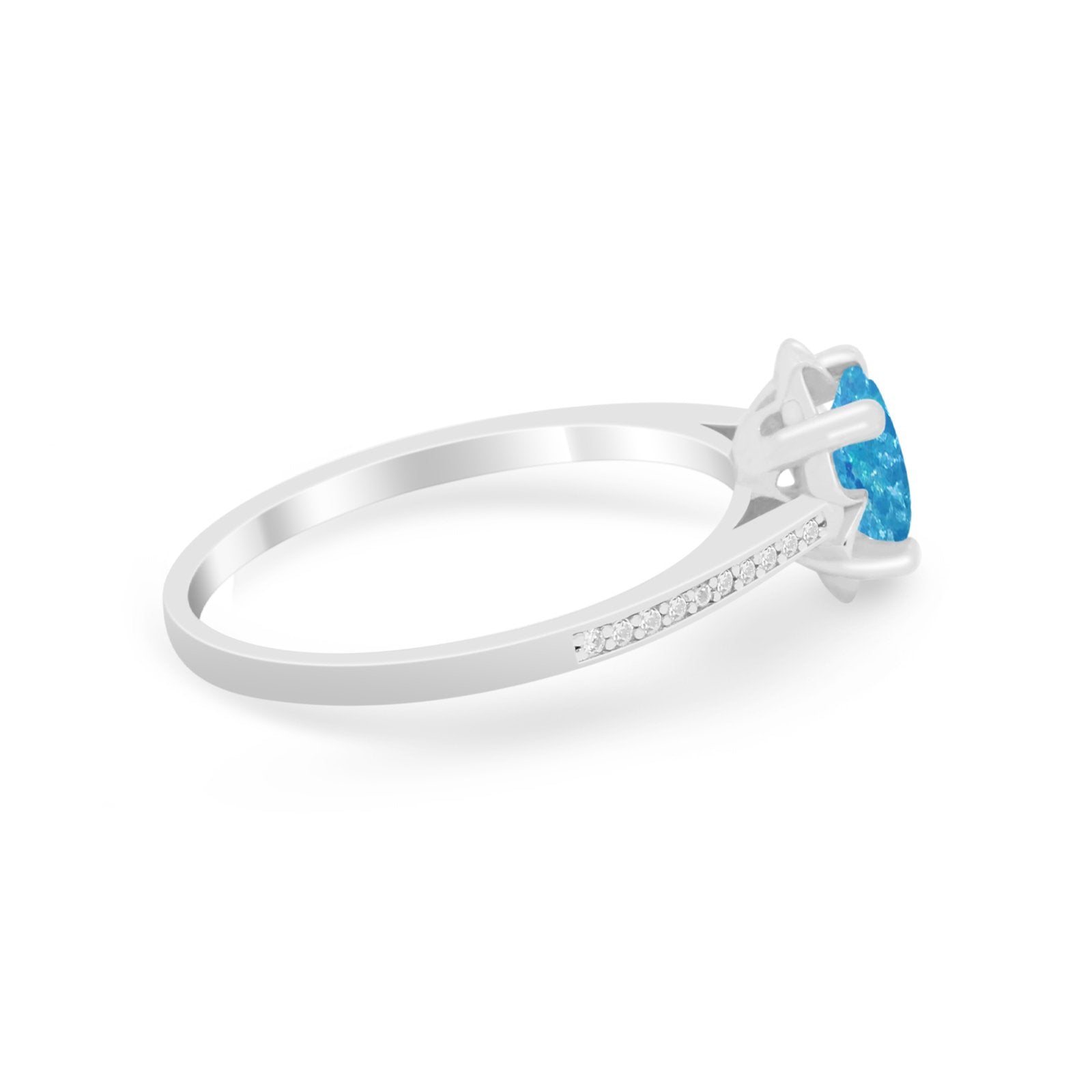 Vintage Style Engagement Ring Simulated Cubic Zirconia 925 Sterling Silver