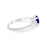 Vintage Style Engagement Ring Simulated Cubic Zirconia 925 Sterling Silver