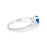 Vintage Style Engagement Ring Simulated Cubic Zirconia 925 Sterling Silver