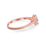 Vintage Style Engagement Ring Simulated Cubic Zirconia 925 Sterling Silver