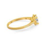 Vintage Style Engagement Ring Simulated Cubic Zirconia 925 Sterling Silver
