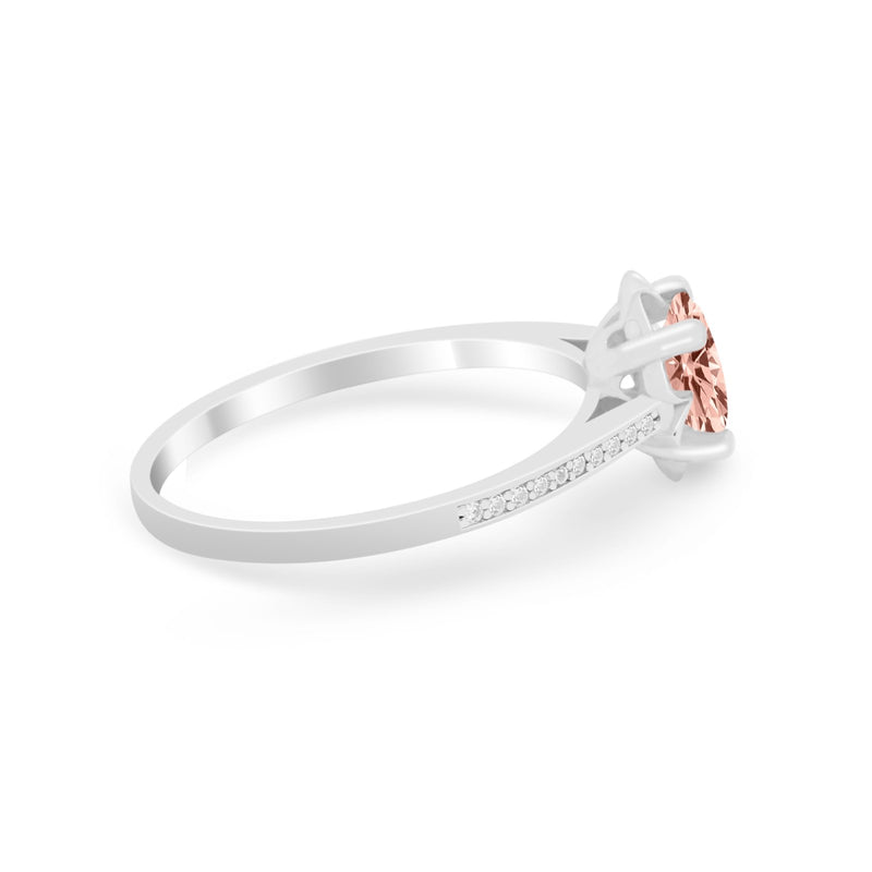 Vintage Style Engagement Ring Simulated Cubic Zirconia 925 Sterling Silver
