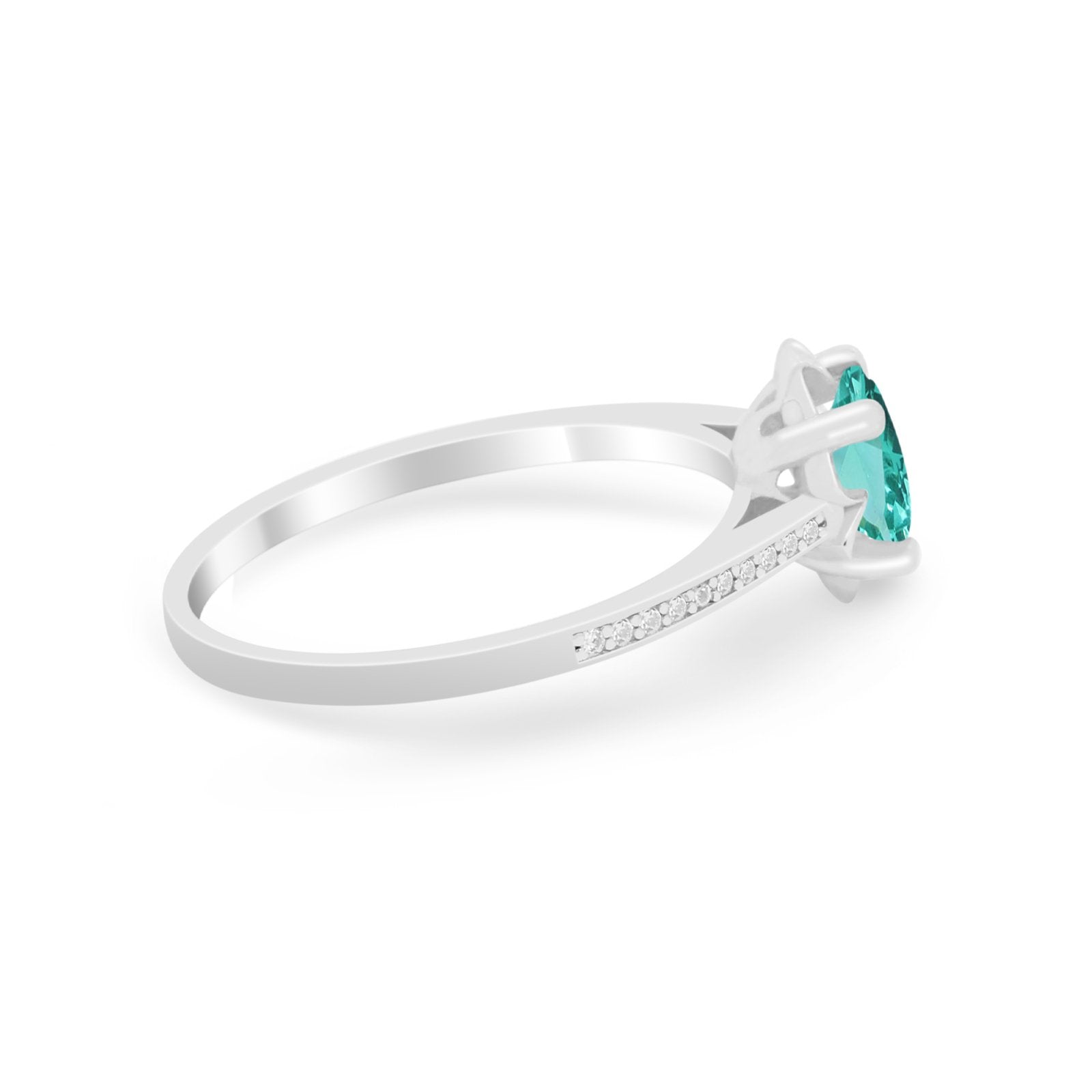Vintage Style Engagement Ring Simulated Cubic Zirconia 925 Sterling Silver