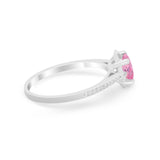 Vintage Style Engagement Ring Simulated Cubic Zirconia 925 Sterling Silver