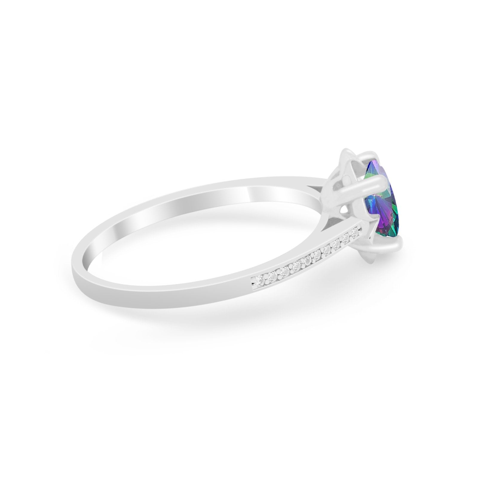 Vintage Style Engagement Ring Simulated Cubic Zirconia 925 Sterling Silver