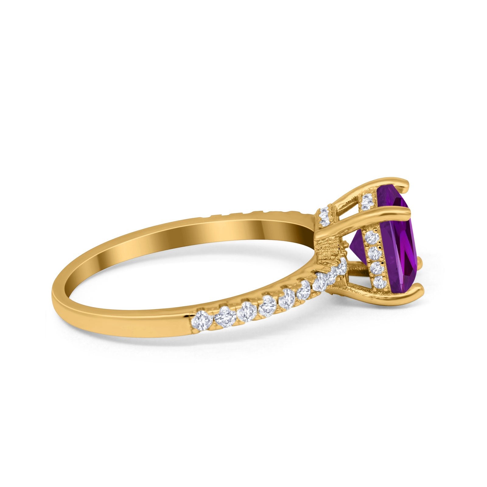 Vintage Cushion Cut Engagement Ring Simulated Cubic Zirconia 925 Sterling Silver