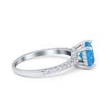 Vintage Cushion Cut Engagement Ring Simulated Cubic Zirconia 925 Sterling Silver