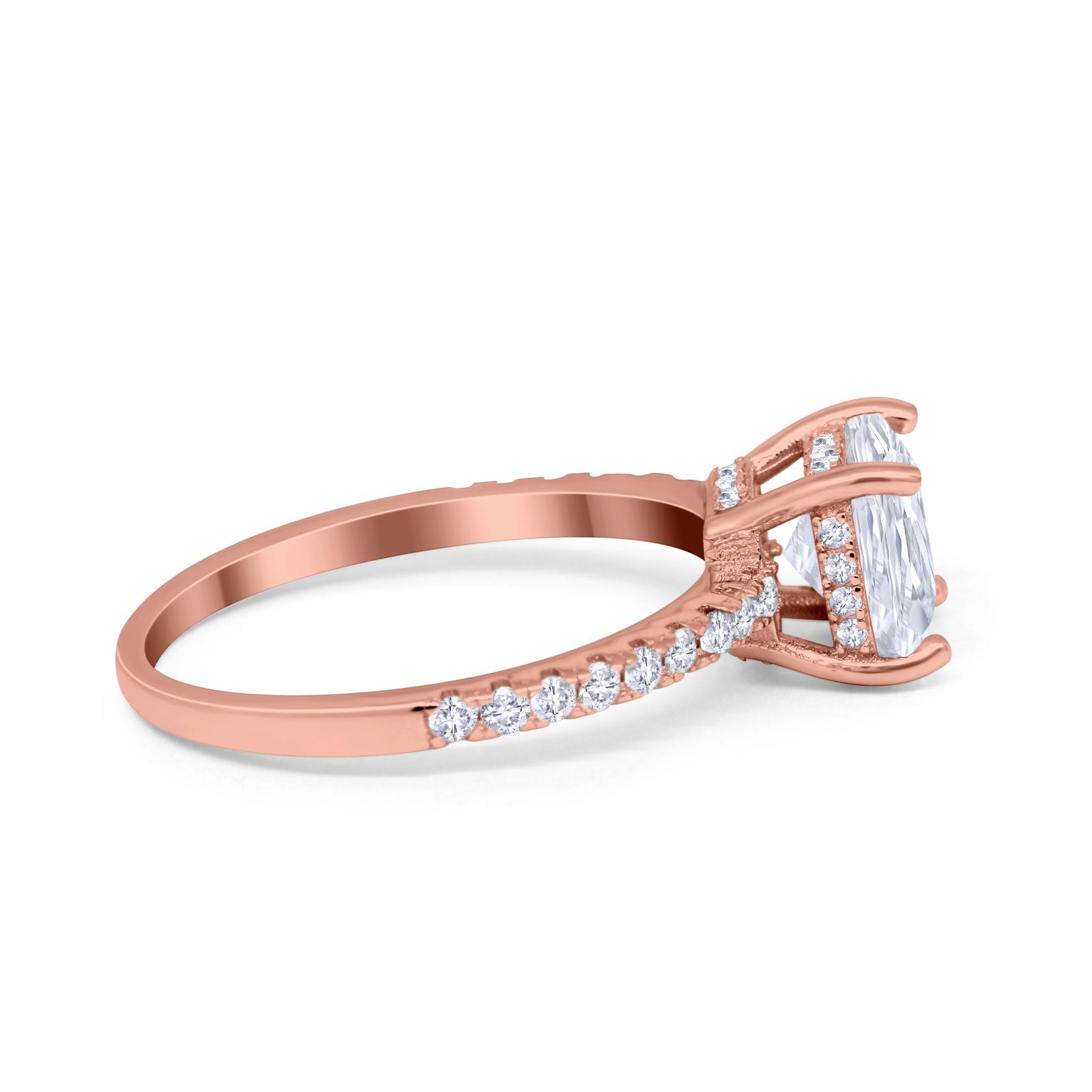 Vintage Cushion Cut Engagement Ring Simulated Cubic Zirconia 925 Sterling Silver