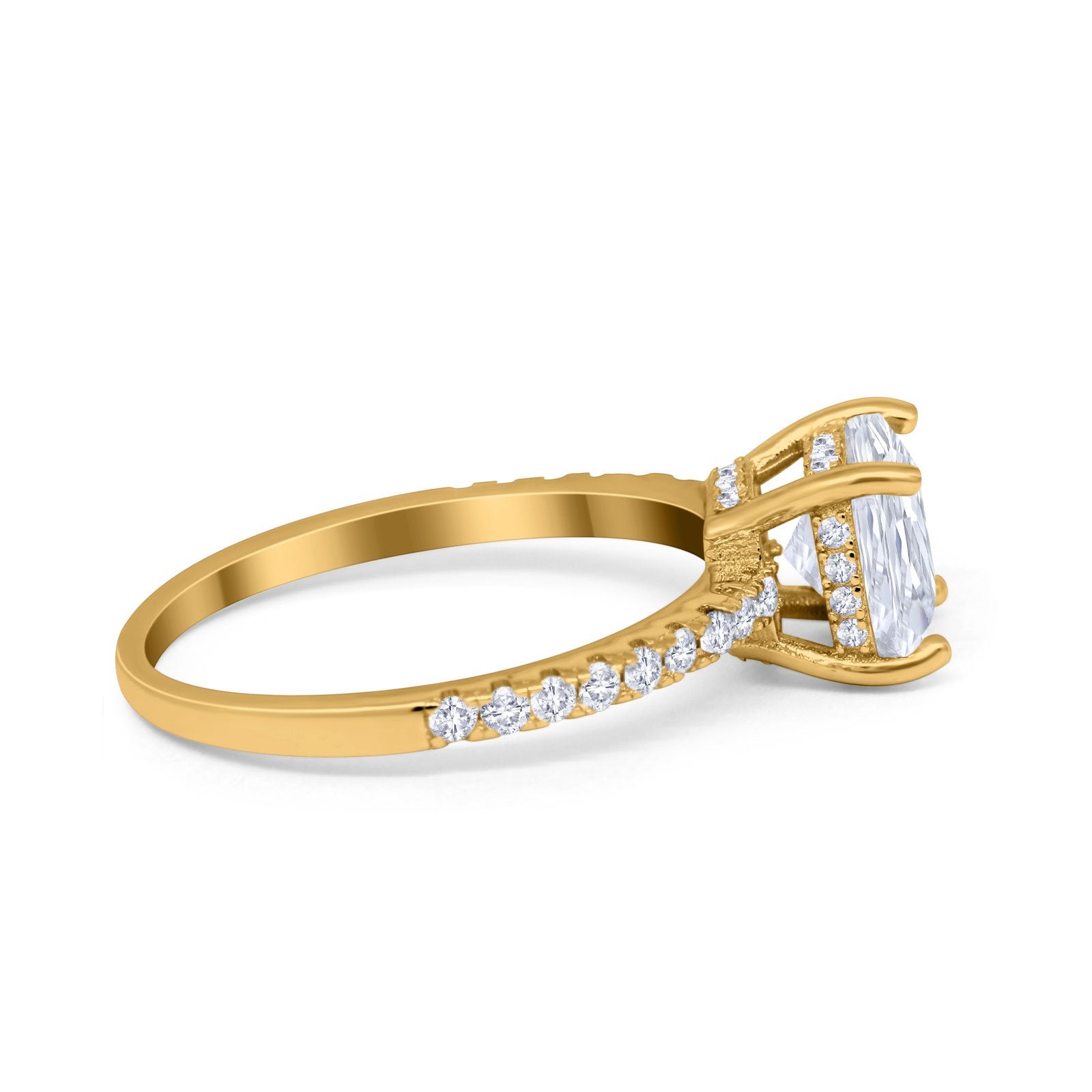 Vintage Cushion Cut Engagement Ring Simulated Cubic Zirconia 925 Sterling Silver