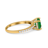 Vintage Cushion Cut Engagement Ring Simulated Cubic Zirconia 925 Sterling Silver