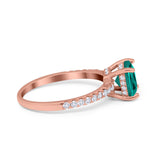 Vintage Cushion Cut Engagement Ring Simulated Cubic Zirconia 925 Sterling Silver