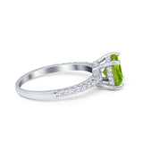 Vintage Cushion Cut Engagement Ring Simulated Cubic Zirconia 925 Sterling Silver