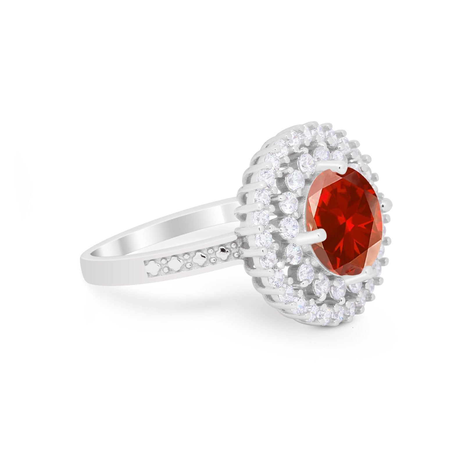 Halo Cocktail Wedding Engagement Ring Round Cubic Zirconia 925 Sterling Silver