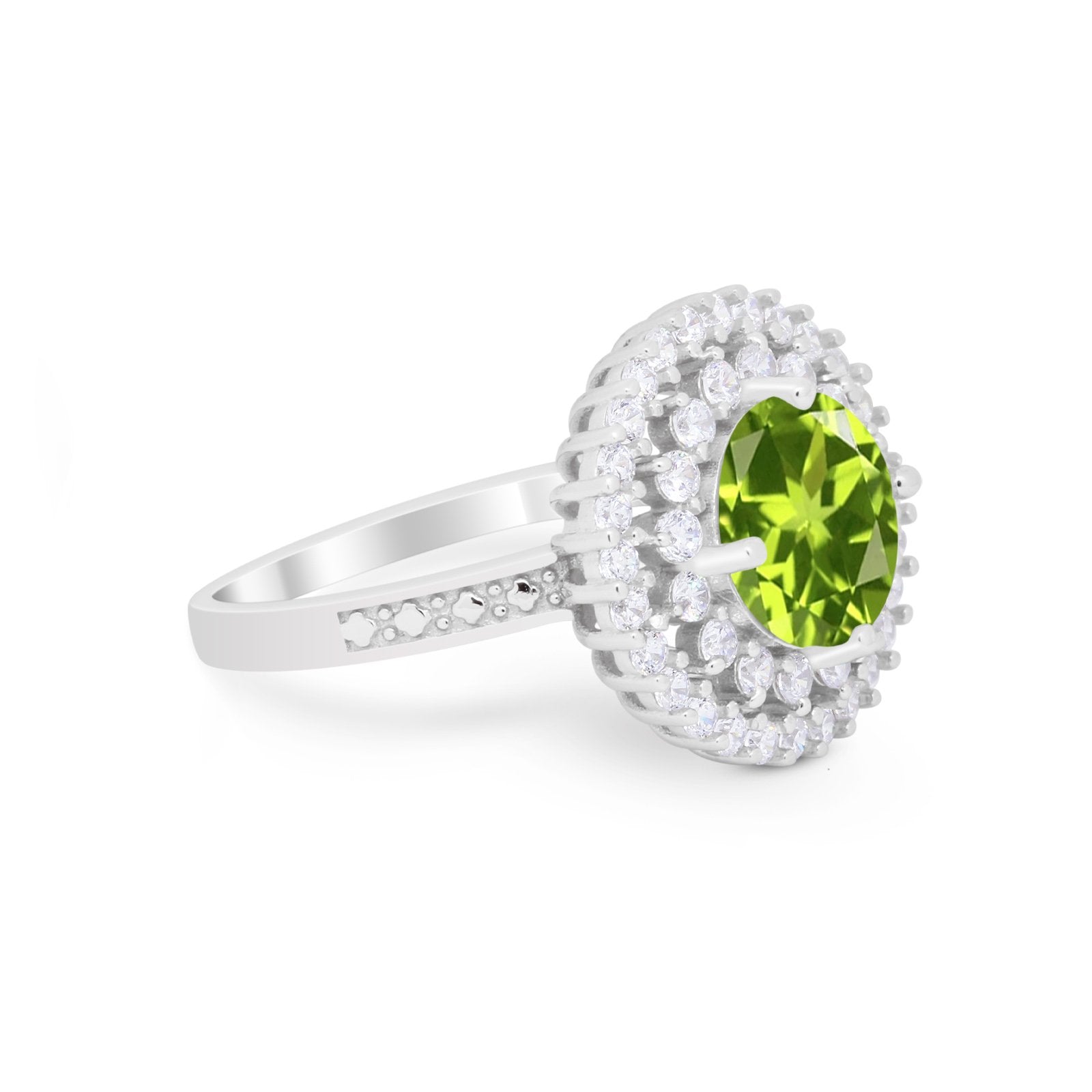 Halo Cocktail Wedding Engagement Ring Round Cubic Zirconia 925 Sterling Silver