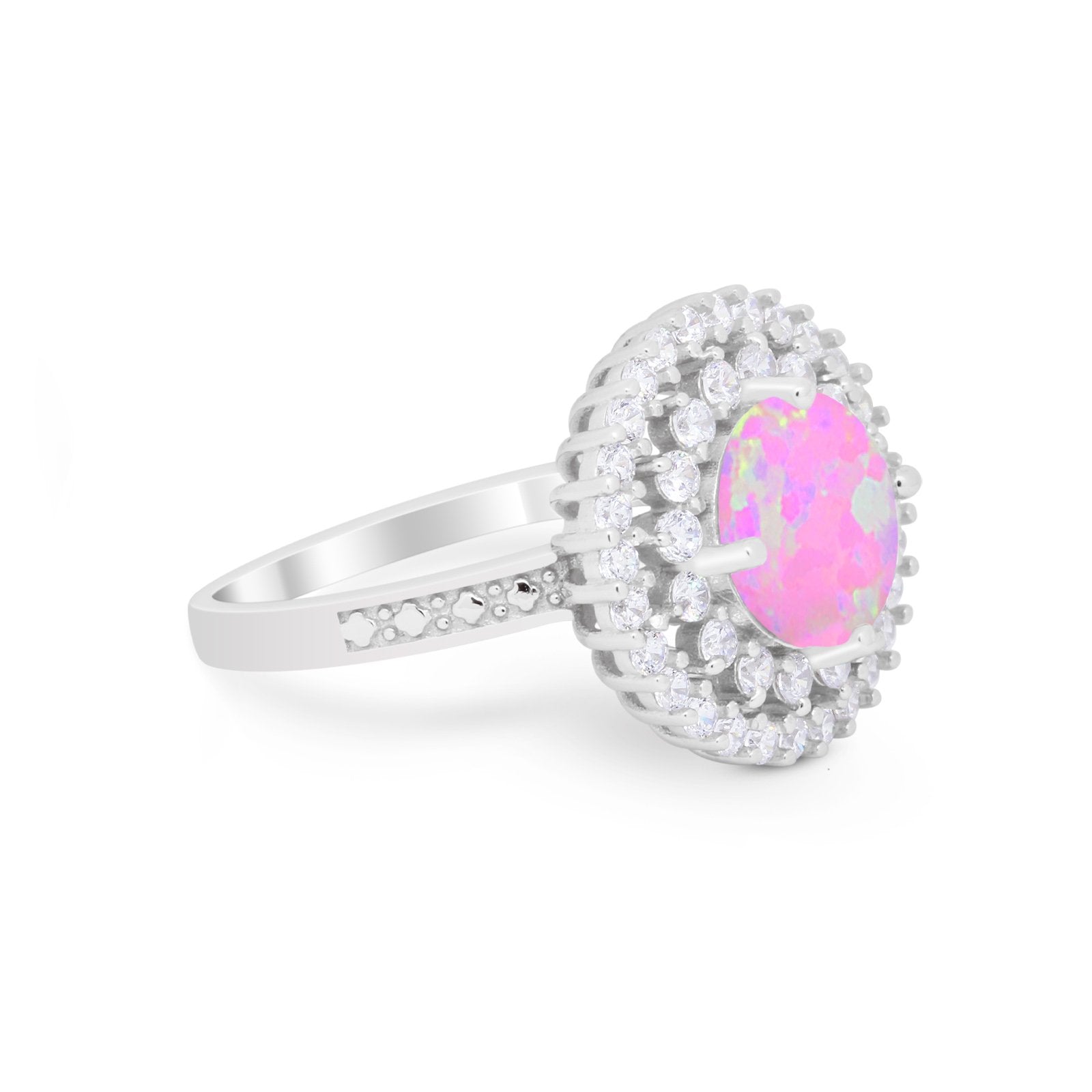 Halo Cocktail Wedding Engagement Ring Round Cubic Zirconia 925 Sterling Silver
