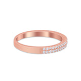 Wedding Thumb Ring Double Row Pave Simulated Cubic Zirconia 925 Sterling Silver