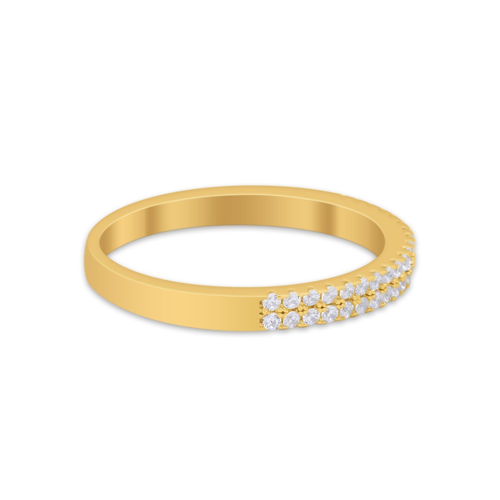 Wedding Thumb Ring Double Row Pave Simulated Cubic Zirconia 925 Sterling Silver