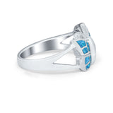 Lab Created Split Shank Butterfly Ring Round Cubic Zirconia 925 Sterling Silver