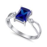 Halo Wedding Ring Baguette Round Simulated Cubic Zirconia 925 Sterling Silver