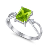 Halo Wedding Ring Baguette Round Simulated Cubic Zirconia 925 Sterling Silver