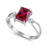 Halo Wedding Ring Baguette Round Simulated Cubic Zirconia 925 Sterling Silver