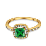 Halo Accent Engagement Ring Simulated Cubic Zirconia 925 Sterling Silver