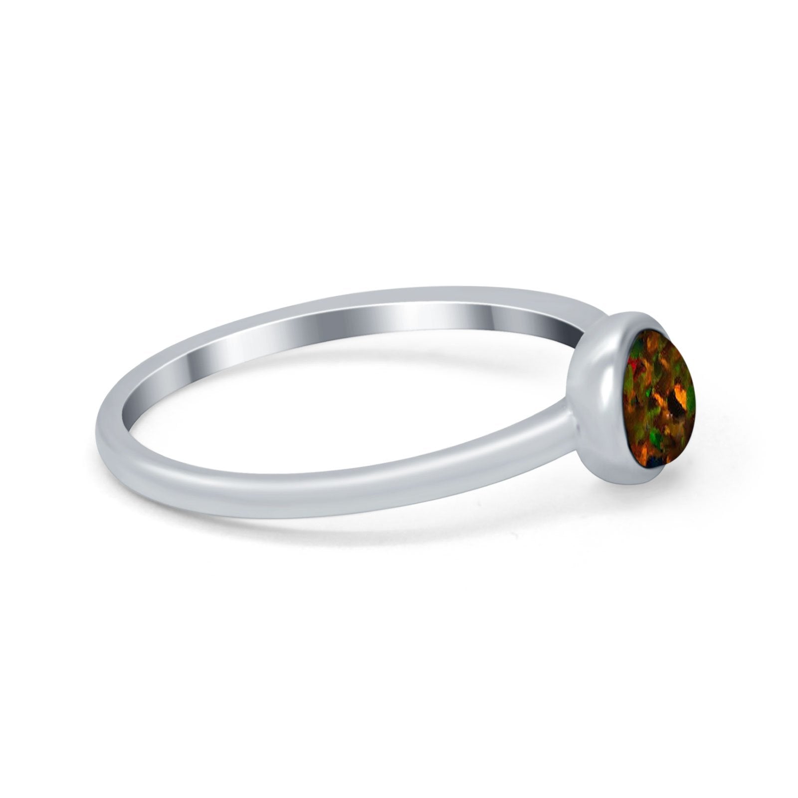 Petite Dainty Ring Solitaire Round Simulated Cubic Zirconia 925 Sterling Silver