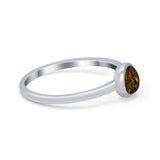 Petite Dainty Ring Solitaire Round Simulated Cubic Zirconia 925 Sterling Silver