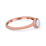 Petite Dainty Ring Solitaire Round Simulated Cubic Zirconia 925 Sterling Silver