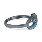 Infinity Ring Crisscross Simulated Cubic Zirconia Lab Opal 925 Sterling Silver