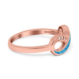 Infinity Ring Crisscross Simulated Cubic Zirconia Lab Opal 925 Sterling Silver