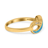 Infinity Ring Crisscross Simulated Cubic Zirconia Lab Opal 925 Sterling Silver