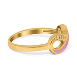 Infinity Ring Crisscross Simulated Cubic Zirconia Lab Opal 925 Sterling Silver