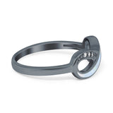 Infinity Ring Crisscross Simulated Cubic Zirconia Lab Opal 925 Sterling Silver