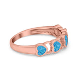 Heart Promise Thumb Eternity Rings Sideways Simulated Opal 925 Sterling Silver