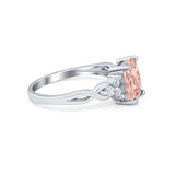 Emerald Cut Wedding Bridal Ring Simulated Cubic Zirconia 925 Sterling Silver