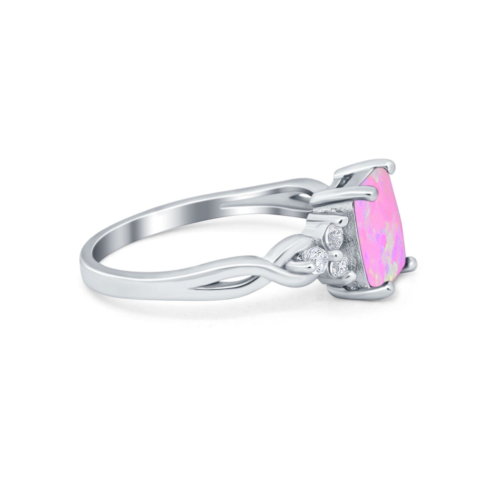 Emerald Cut Wedding Bridal Ring Simulated Cubic Zirconia 925 Sterling Silver