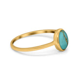 Solitaire Oval Thumb Ring Simulated Cubic Zirconia Stone 925 Sterling Silver