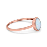 Solitaire Oval Thumb Ring Simulated Cubic Zirconia Stone 925 Sterling Silver