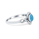 Celtic Trinity Ring Simulated Cubic Zirconia Infinity Shank 925 Sterling Silver