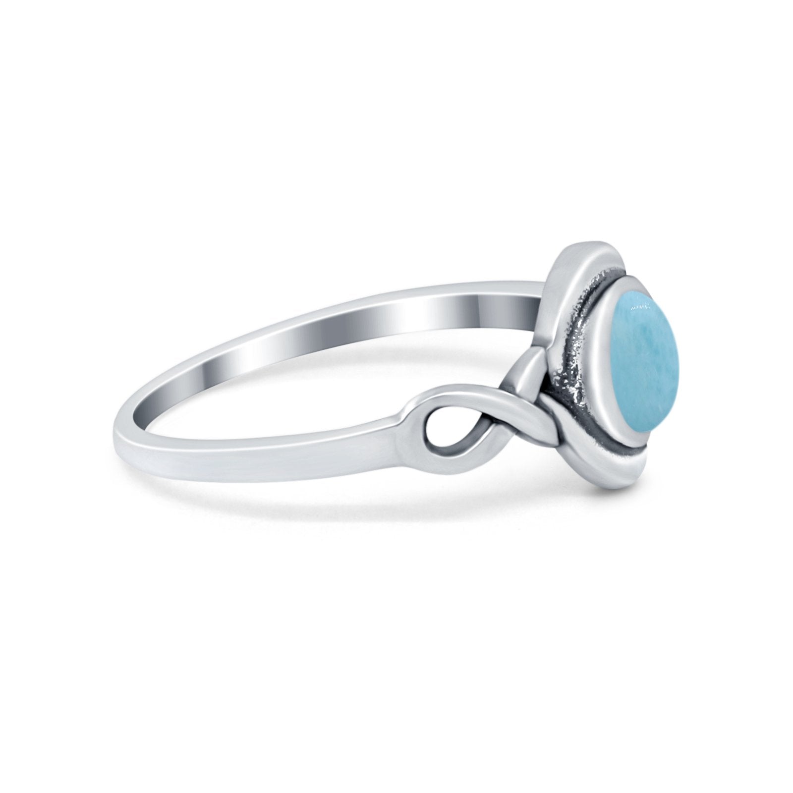 Celtic Trinity Ring Simulated Cubic Zirconia Infinity Shank 925 Sterling Silver