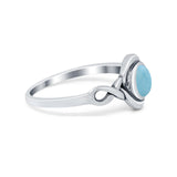 Celtic Trinity Ring Simulated Cubic Zirconia Infinity Shank 925 Sterling Silver