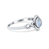 Celtic Trinity Ring Simulated Cubic Zirconia Infinity Shank 925 Sterling Silver
