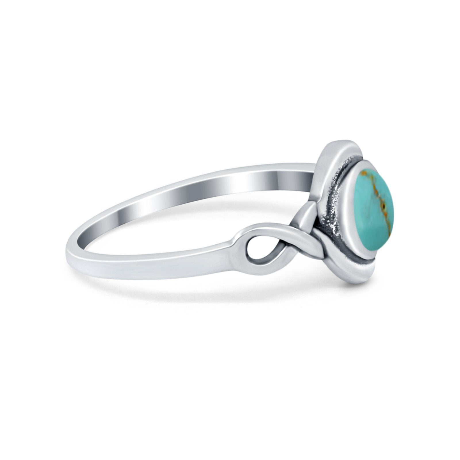 Celtic Trinity Ring Simulated Cubic Zirconia Infinity Shank 925 Sterling Silver