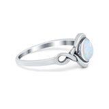 Celtic Trinity Ring Simulated Cubic Zirconia Infinity Shank 925 Sterling Silver