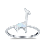 Giraffe Band Ring Simulated Cubic Zirconia Opal 925 Sterling Silver
