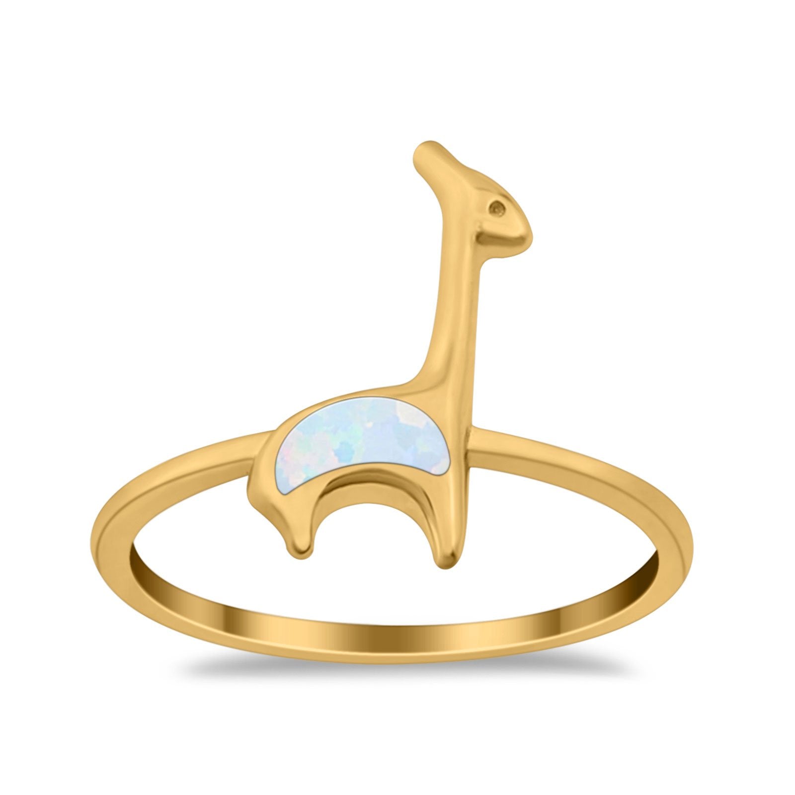 Giraffe Band Ring Simulated Cubic Zirconia Opal 925 Sterling Silver