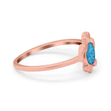 Turtle Ring Simulated Cubic Zirconia Opal 925 Sterling Silver