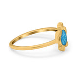 Turtle Ring Simulated Cubic Zirconia Opal 925 Sterling Silver