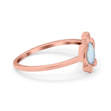 Turtle Ring Simulated Cubic Zirconia Opal 925 Sterling Silver